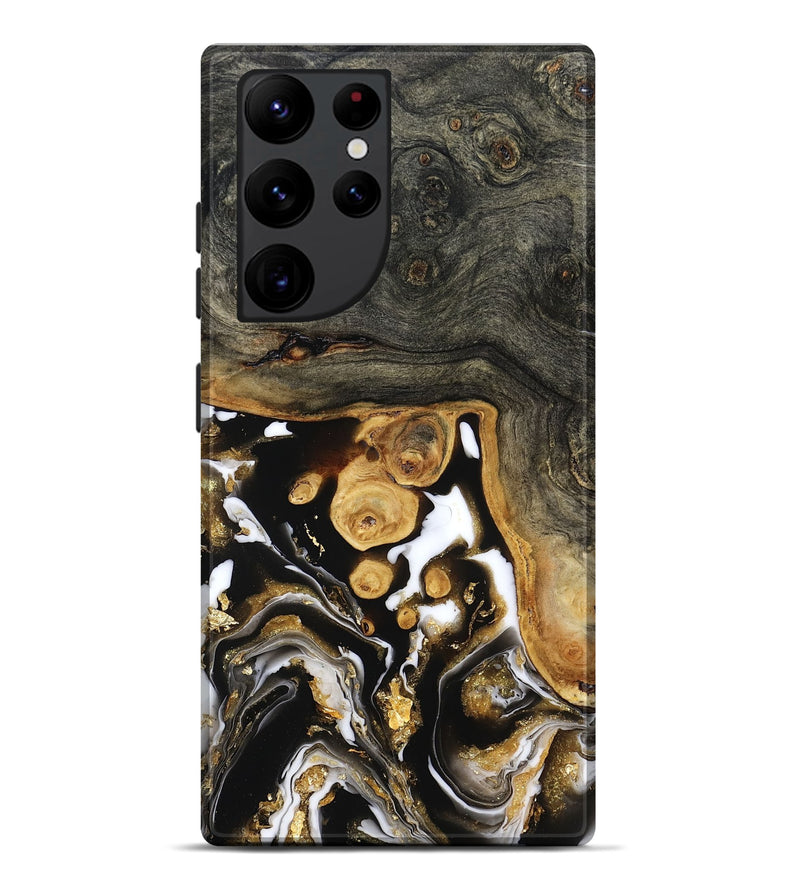 Galaxy S22 Ultra Wood Live Edge Phone Case - Cullen (Black & White, 799527)