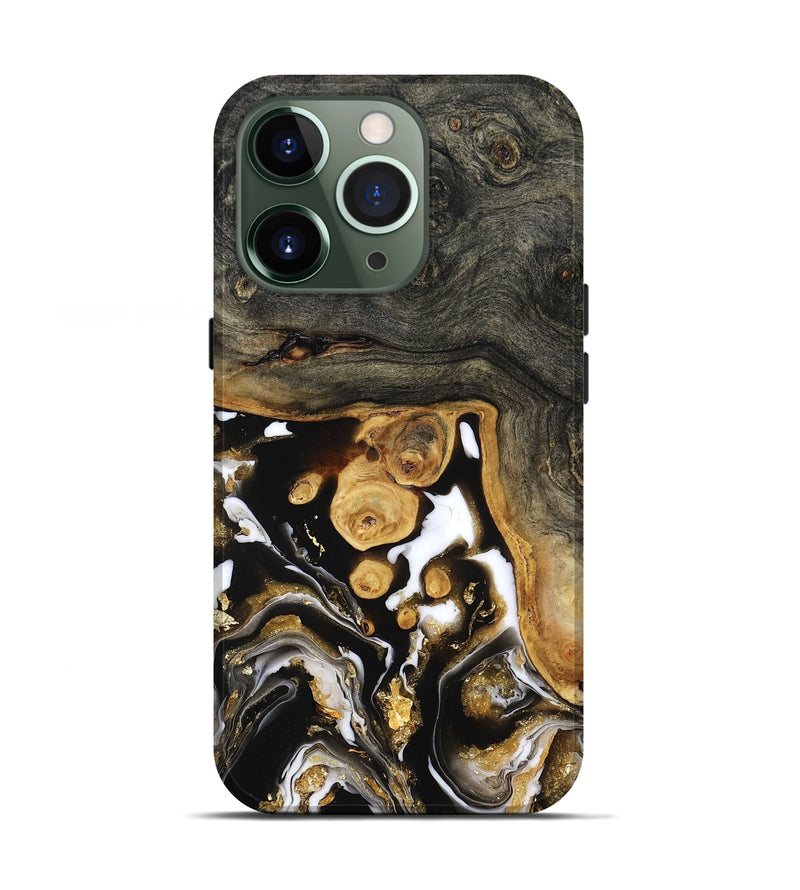 iPhone 13 Pro Wood Live Edge Phone Case - Cullen (Black & White, 799527)