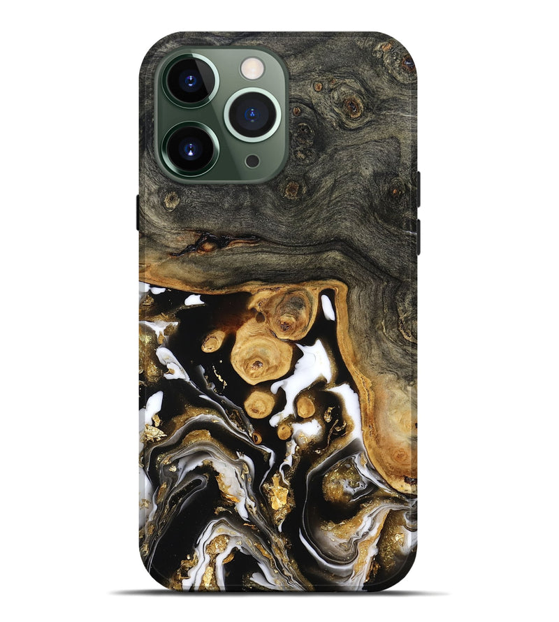 iPhone 13 Pro Max Wood Live Edge Phone Case - Cullen (Black & White, 799527)
