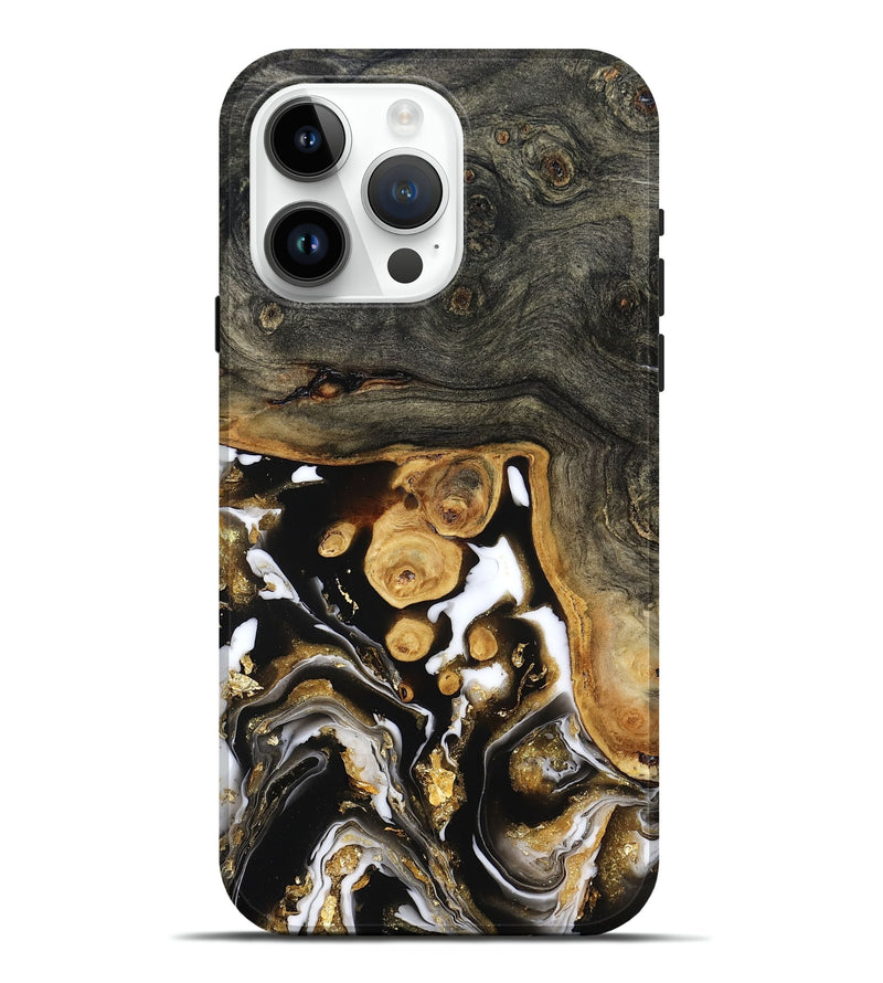 iPhone 15 Pro Max Wood Live Edge Phone Case - Cullen (Black & White, 799527)