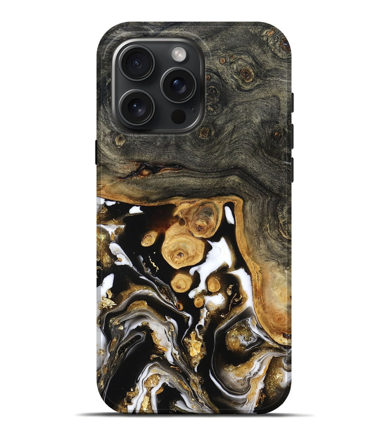 iPhone 16 Pro Max Wood Live Edge Phone Case - Cullen (Black & White, 799527)