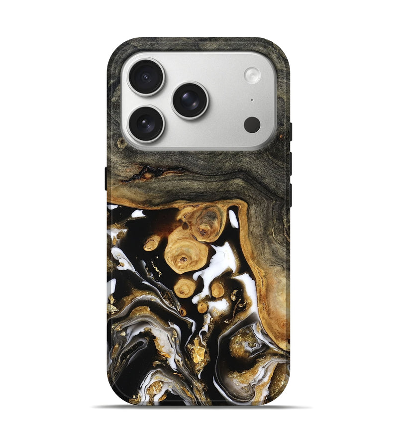 iPhone 17 Pro Wood Live Edge Phone Case - Cullen (Black & White, 799527)