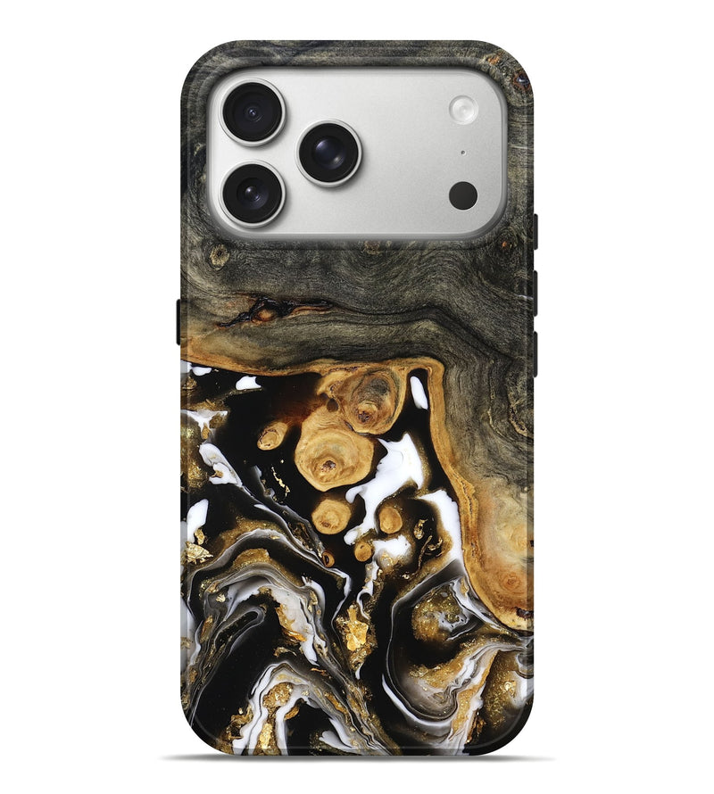 iPhone 17 Pro Max Wood Live Edge Phone Case - Cullen (Black & White, 799527)