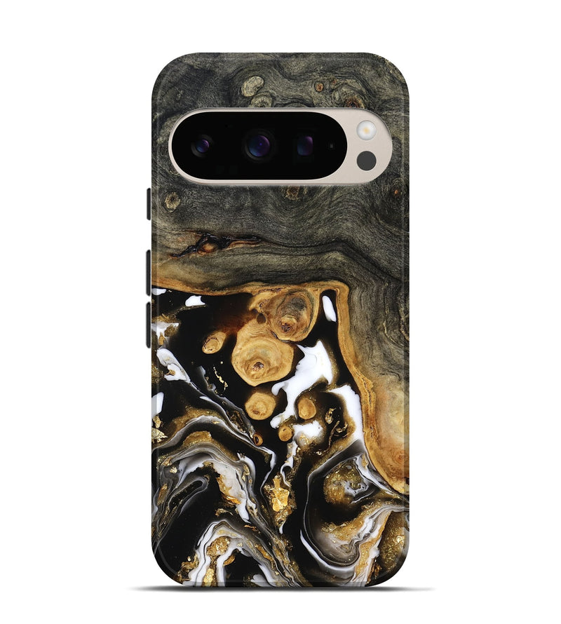Pixel 10 Pro Wood Live Edge Phone Case - Cullen (Black & White, 799527)