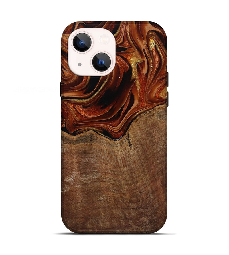 iPhone 13 Wood Live Edge Phone Case - Roxane (Red, 799528)