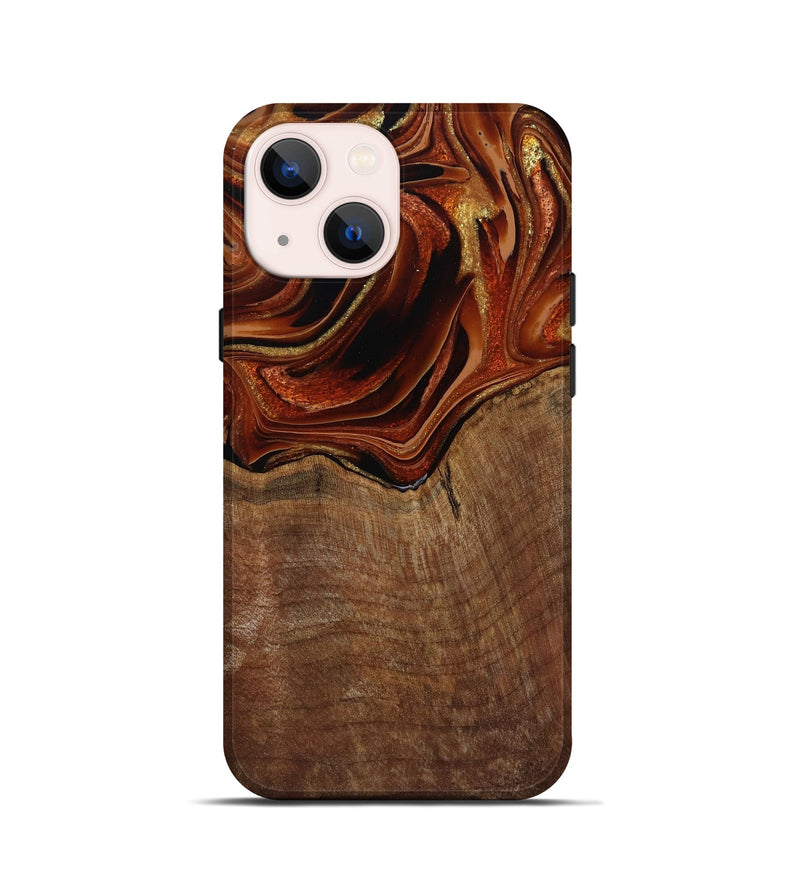 iPhone 13 mini Wood Live Edge Phone Case - Roxane (Red, 799528)