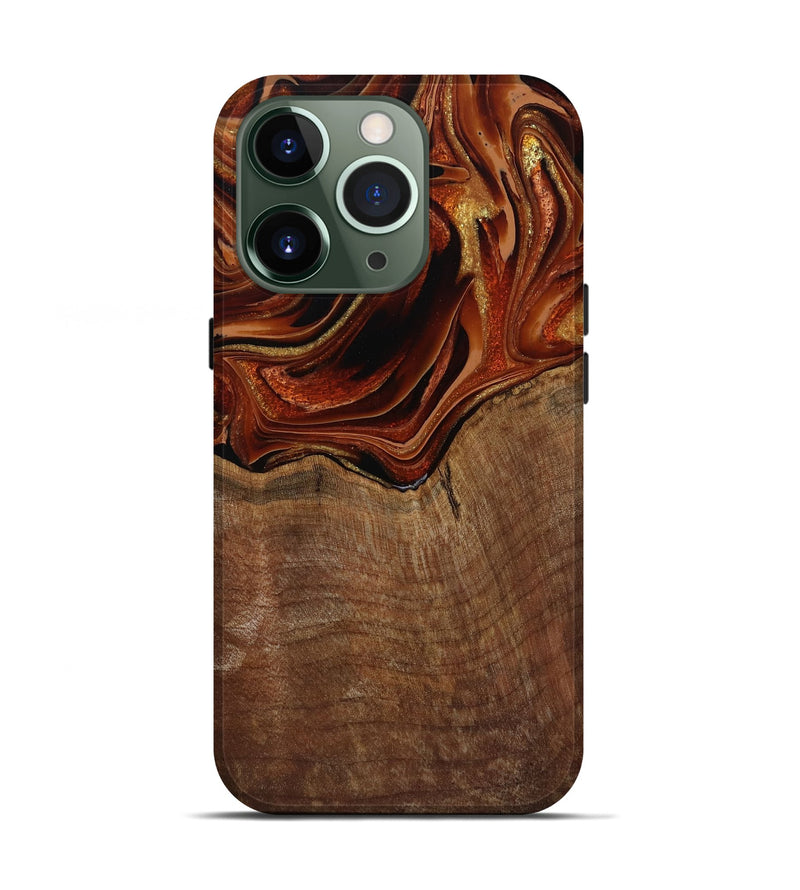 iPhone 13 Pro Wood Live Edge Phone Case - Roxane (Red, 799528)
