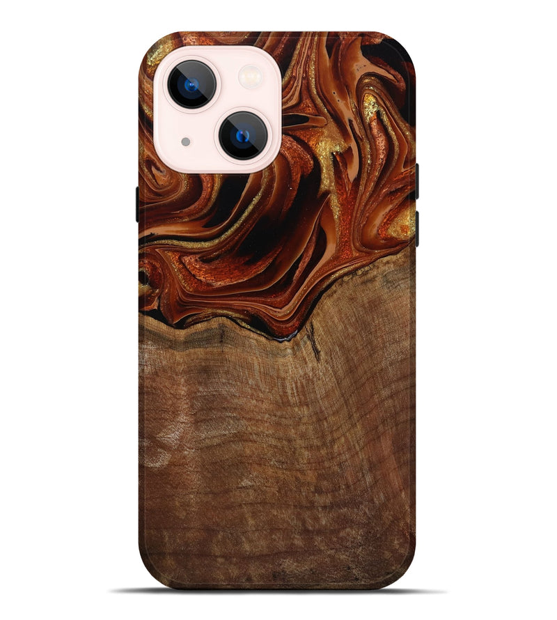 iPhone 14 Plus Wood Live Edge Phone Case - Roxane (Red, 799528)