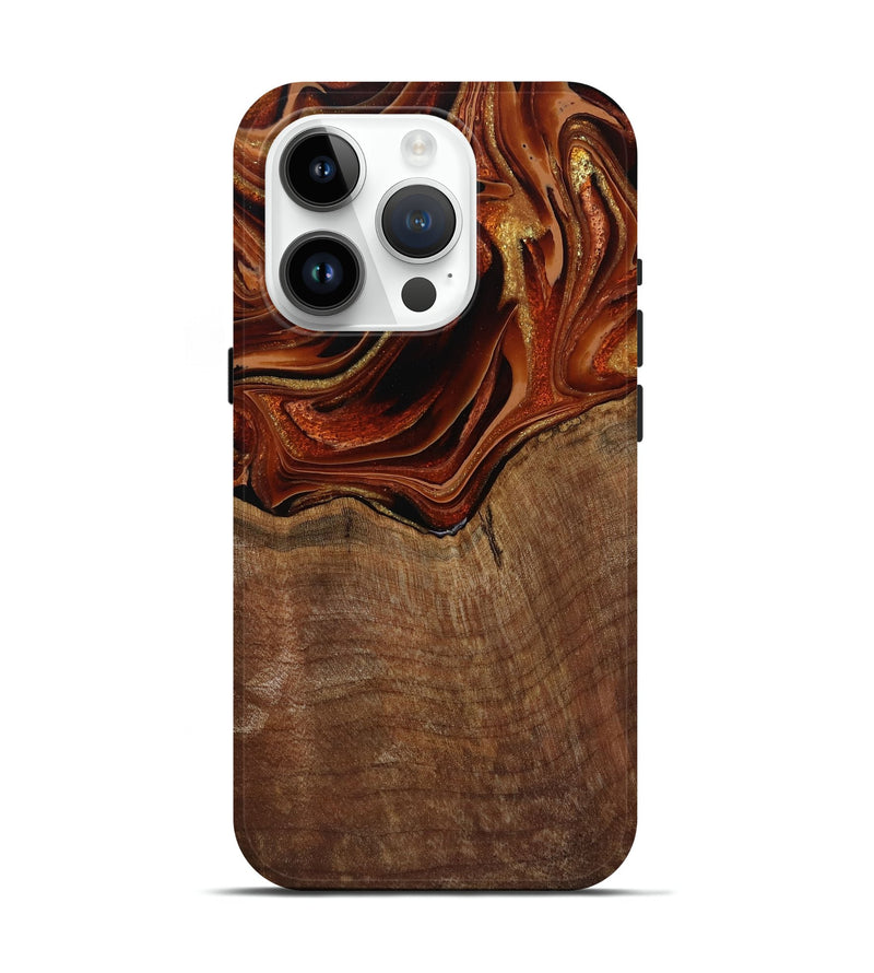 iPhone 15 Pro Wood Live Edge Phone Case - Roxane (Red, 799528)