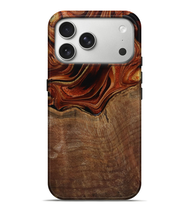 iPhone 17 Pro Max Wood Live Edge Phone Case - Roxane (Red, 799528)