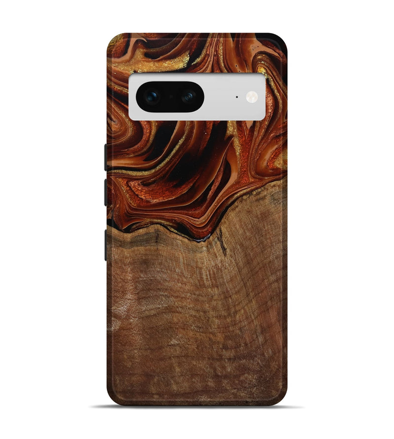 Pixel 7 Wood Live Edge Phone Case - Roxane (Red, 799528)