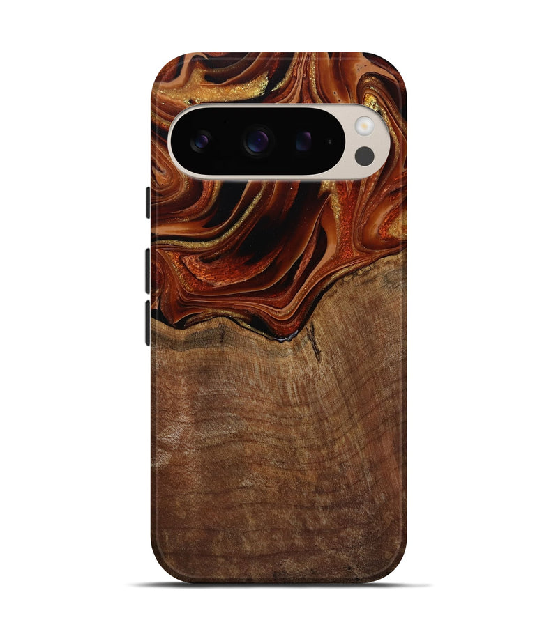Pixel 9 Pro Wood Live Edge Phone Case - Roxane (Red, 799528)