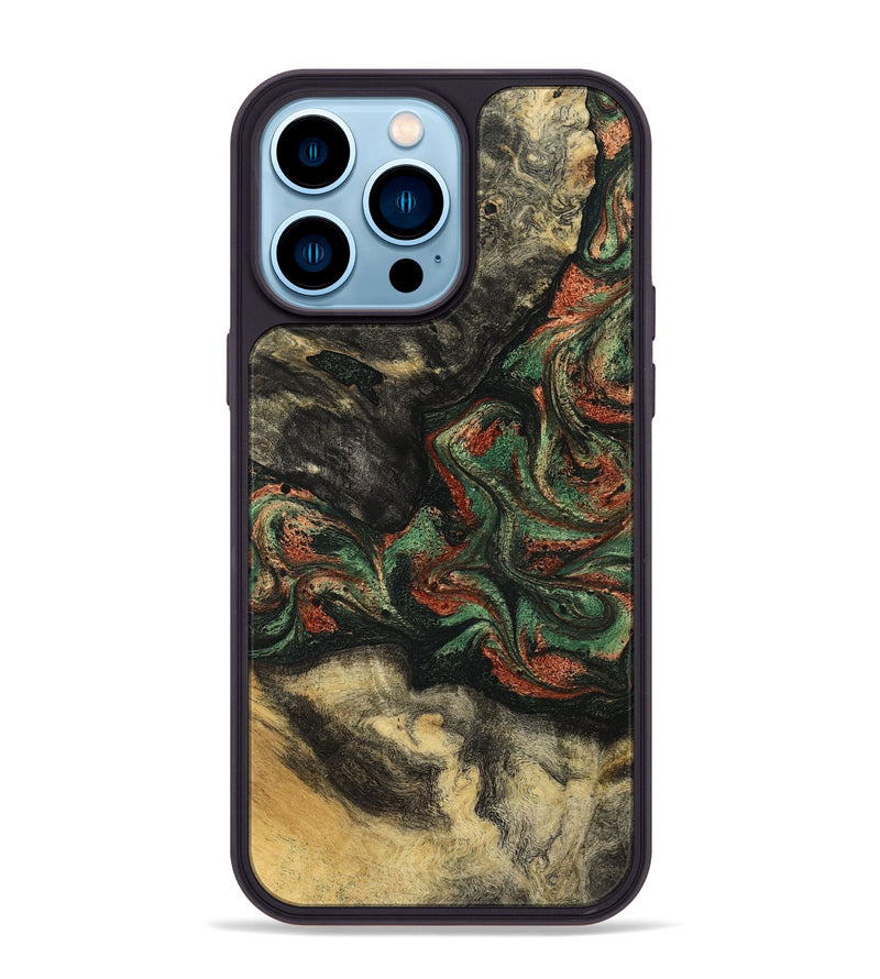 iPhone 14 Pro Max Wood Phone Case - Eliseo (Green, 799533)