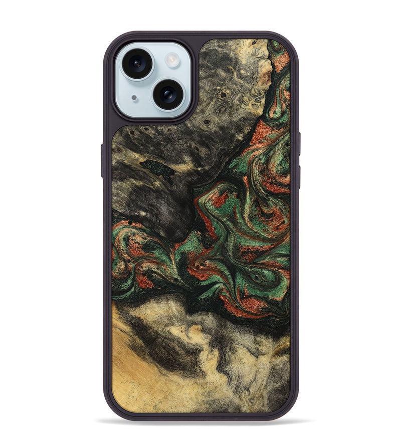 iPhone 15 Plus Wood Phone Case - Eliseo (Green, 799533)