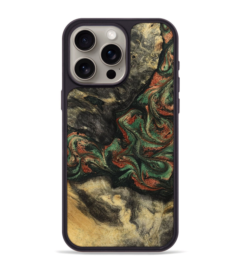 iPhone 15 Pro Max Wood Phone Case - Eliseo (Green, 799533)