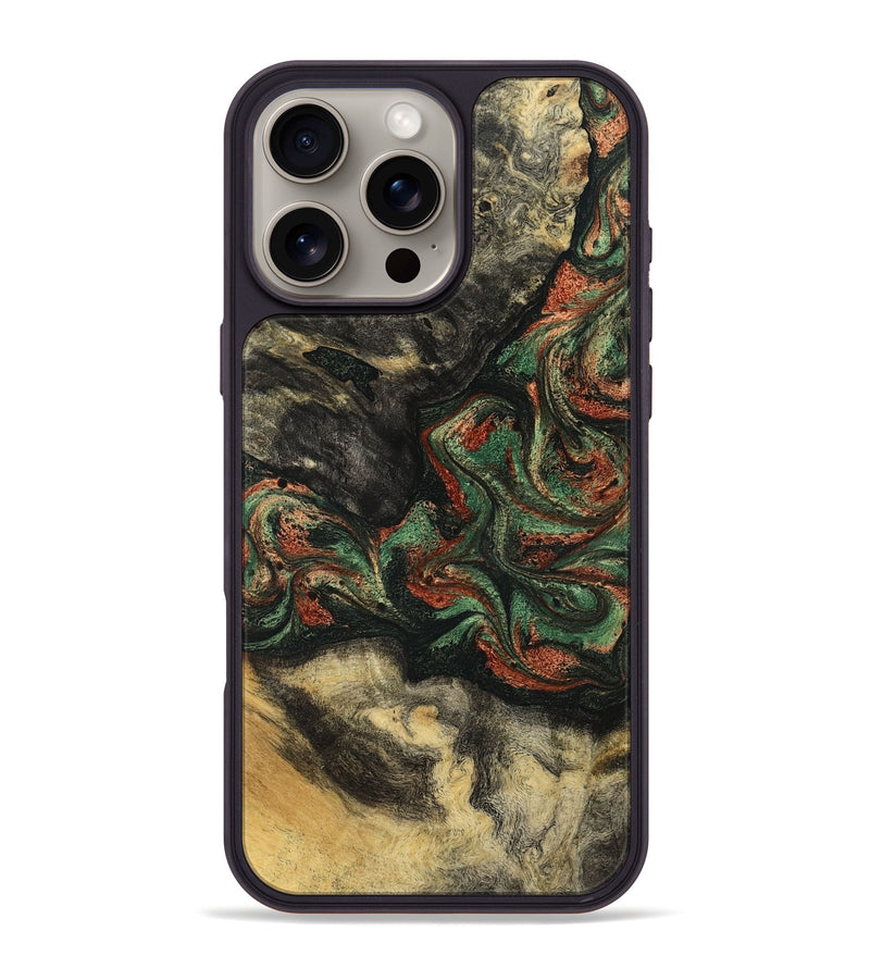 iPhone 16 Pro Max Wood Phone Case - Eliseo (Green, 799533)