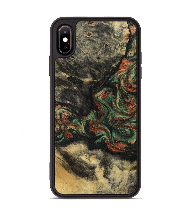 iPhone Xs Max Wood Phone Case - Eliseo (Green, 799533)