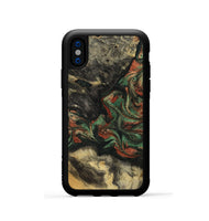 iPhone Xs Wood Phone Case - Eliseo (Green, 799533)