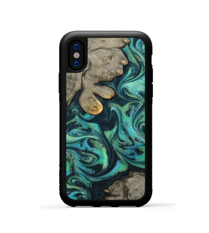 iPhone Xs Wood Phone Case - Sid (Blue, 799534)