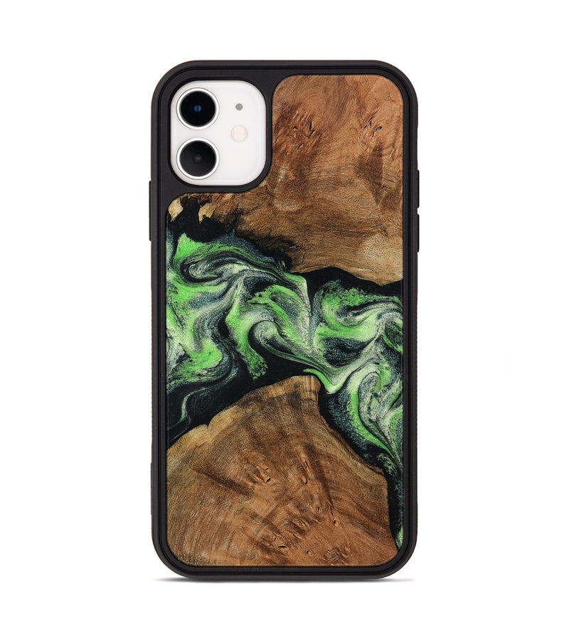 iPhone 11 Wood Phone Case - Sherry (Green, 799535)