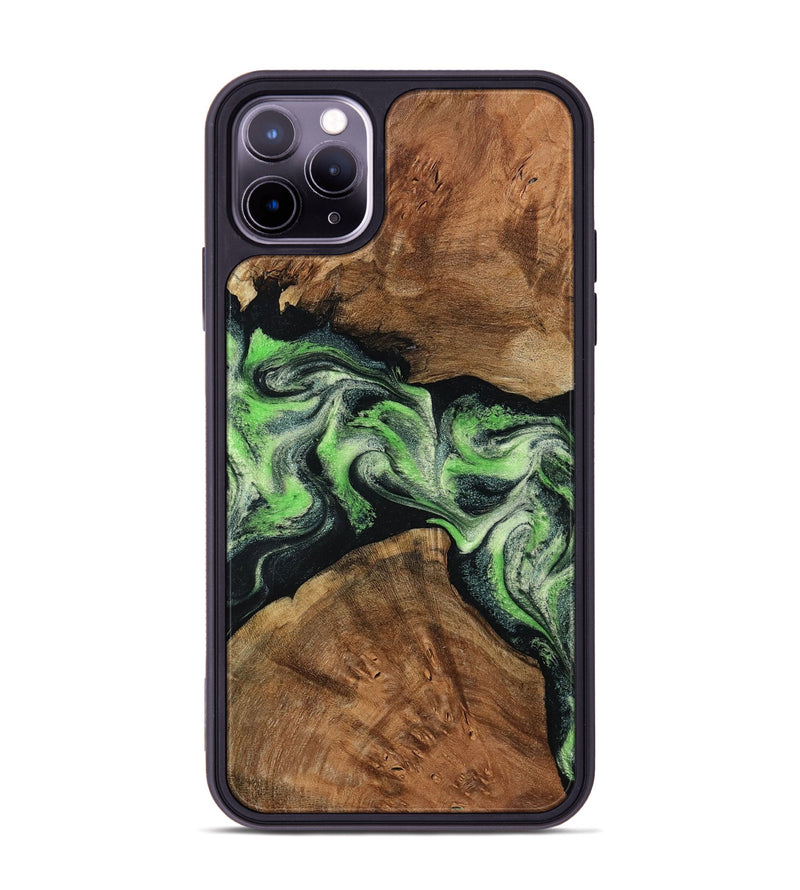 iPhone 11 Pro Max Wood Phone Case - Sherry (Green, 799535)