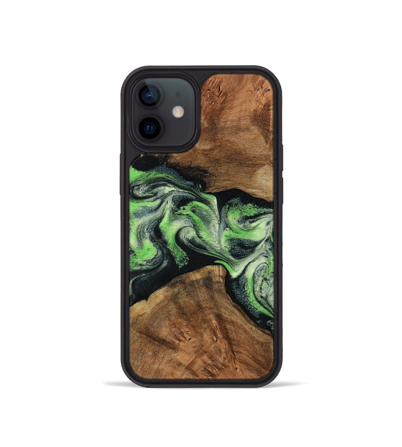 iPhone 12 mini Wood Phone Case - Sherry (Green, 799535)