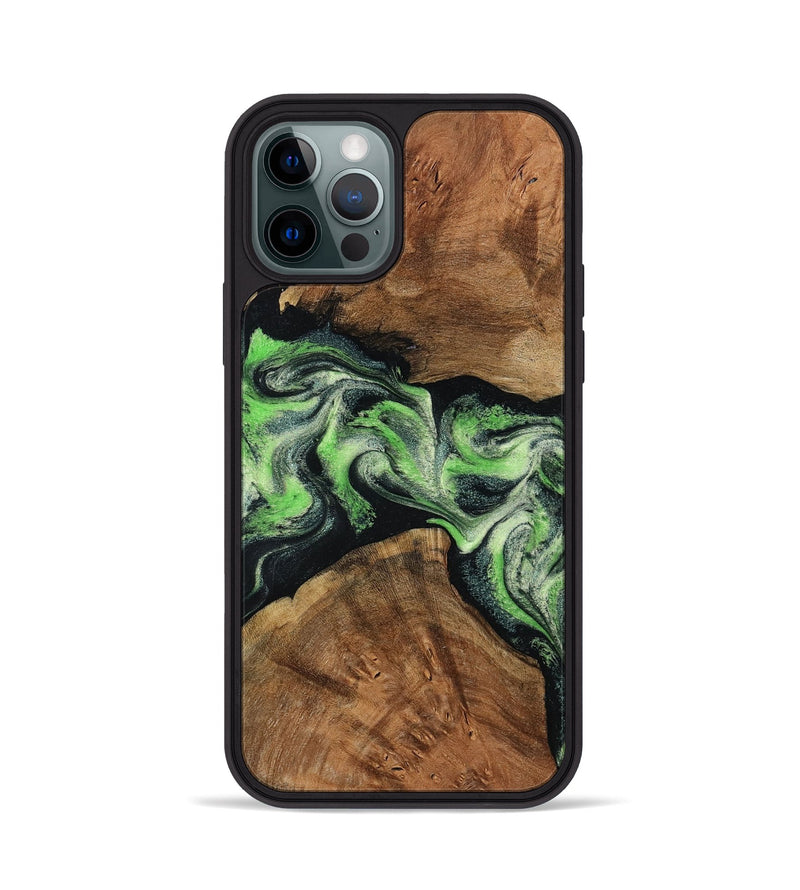 iPhone 12 Pro Wood Phone Case - Sherry (Green, 799535)