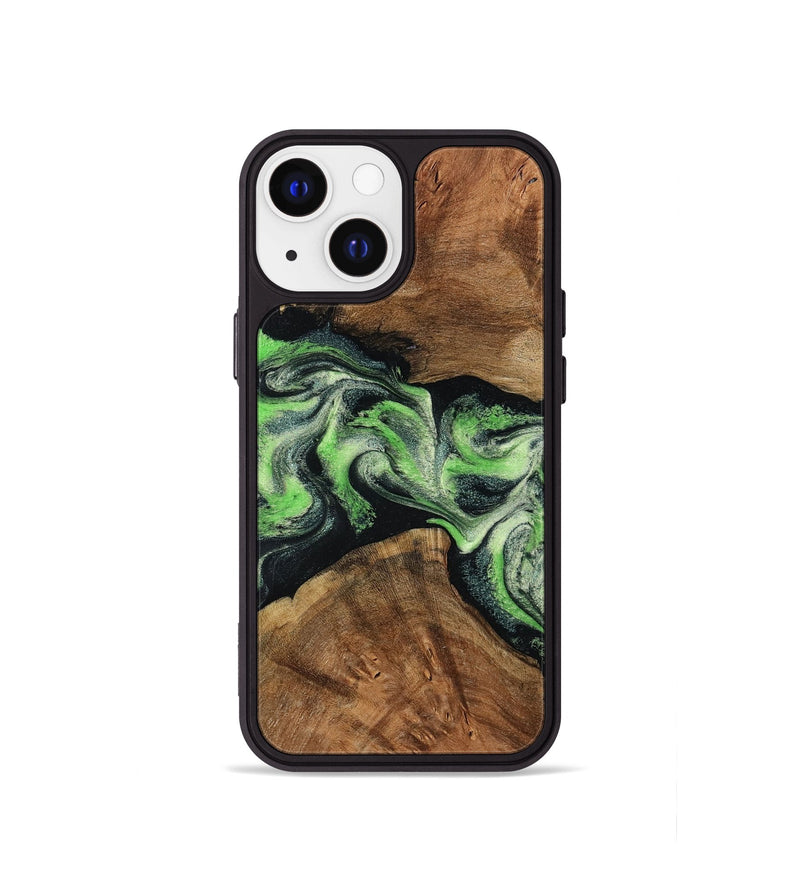 iPhone 13 mini Wood Phone Case - Sherry (Green, 799535)