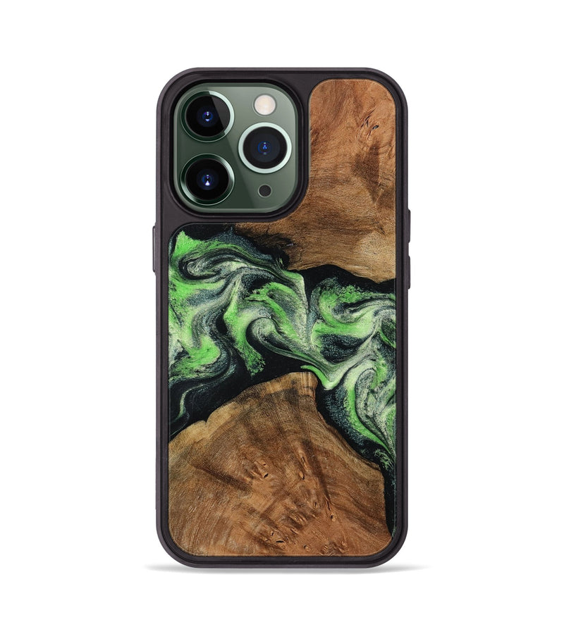 iPhone 13 Pro Wood Phone Case - Sherry (Green, 799535)