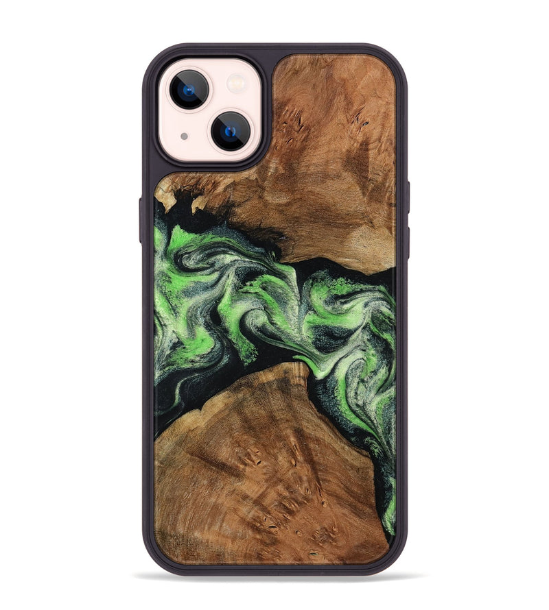 iPhone 14 Plus Wood Phone Case - Sherry (Green, 799535)