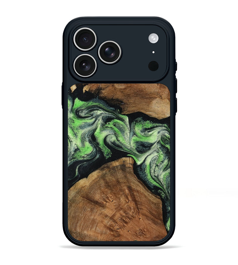 iPhone 17 Pro Max Wood Phone Case - Sherry (Green, 799535)