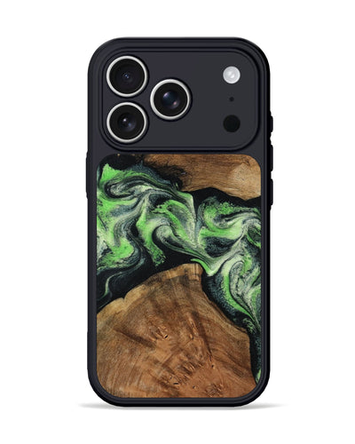 iPhone 17 Pro Wood Phone Case - Sherry (Green, 799535)