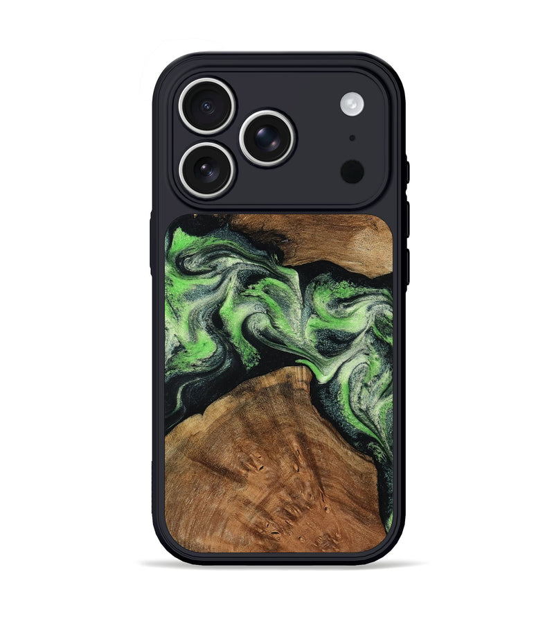 iPhone 17 Pro Wood Phone Case - Sherry (Green, 799535)