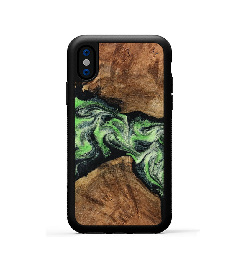 iPhone Xs Wood Phone Case - Sherry (Green, 799535)