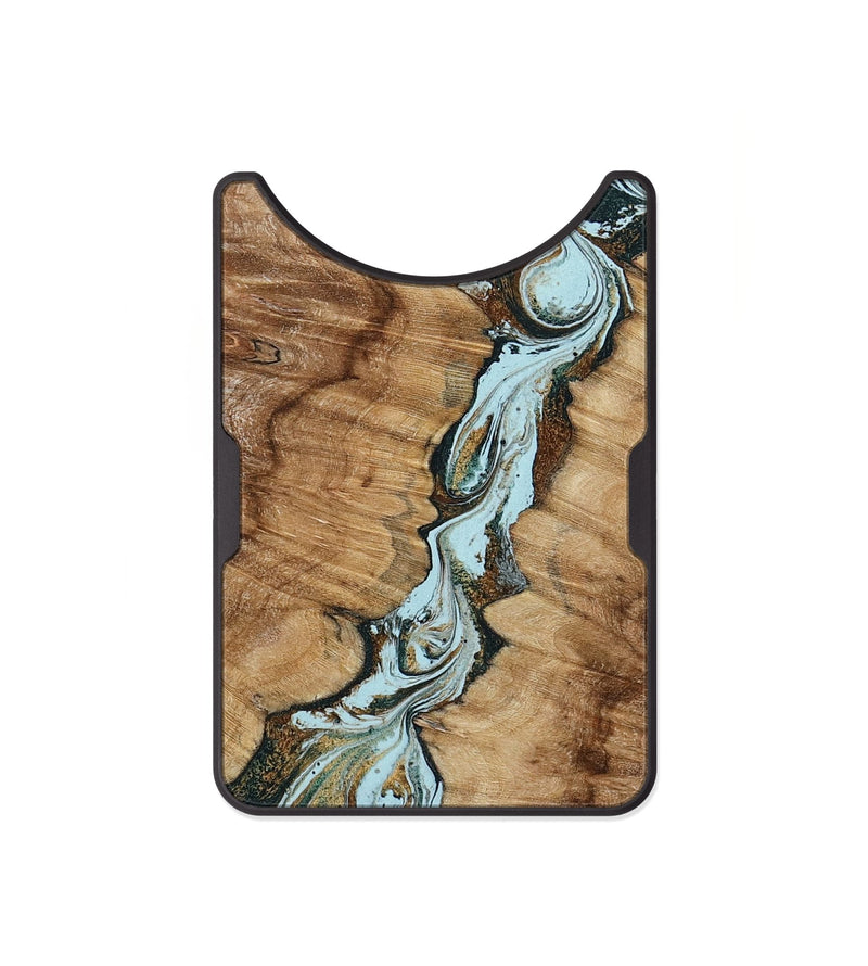 Alloy Wood Wallet - Jerilyn (Teal & Gold, 799537)