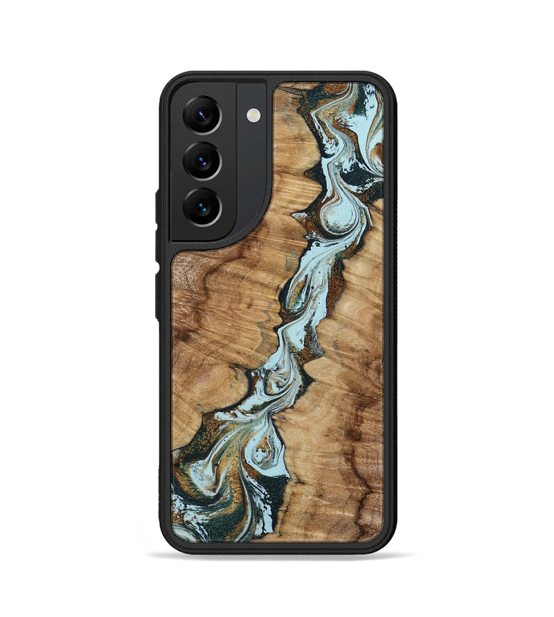Galaxy S22 Wood Phone Case - Jerilyn (Teal & Gold, 799537)
