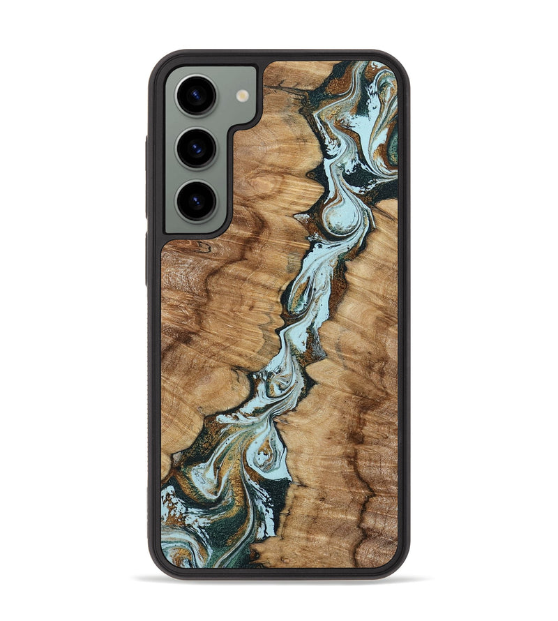 Galaxy S23 Plus Wood Phone Case - Jerilyn (Teal & Gold, 799537)