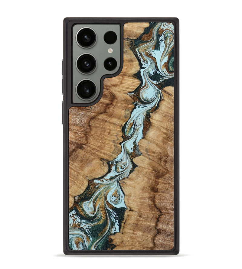 Galaxy S23 Ultra Wood Phone Case - Jerilyn (Teal & Gold, 799537)