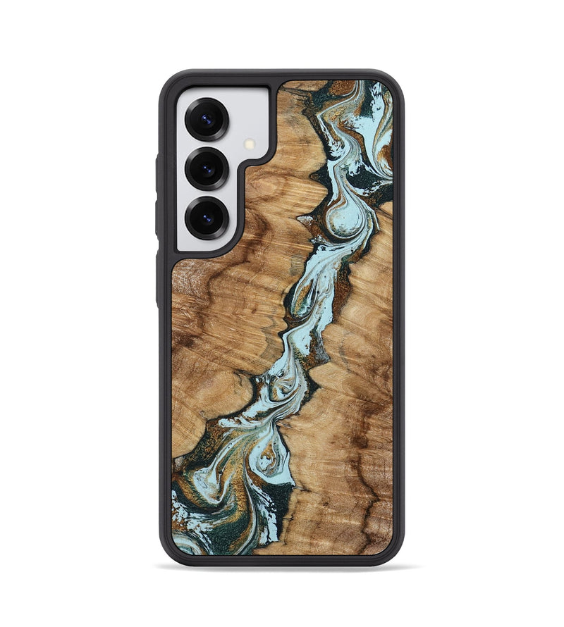 Galaxy S25 Wood Phone Case - Jerilyn (Teal & Gold, 799537)