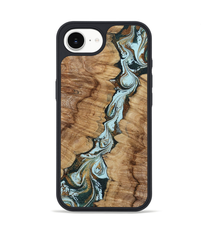 iPhone 16e Wood Phone Case - Jerilyn (Teal & Gold, 799537)