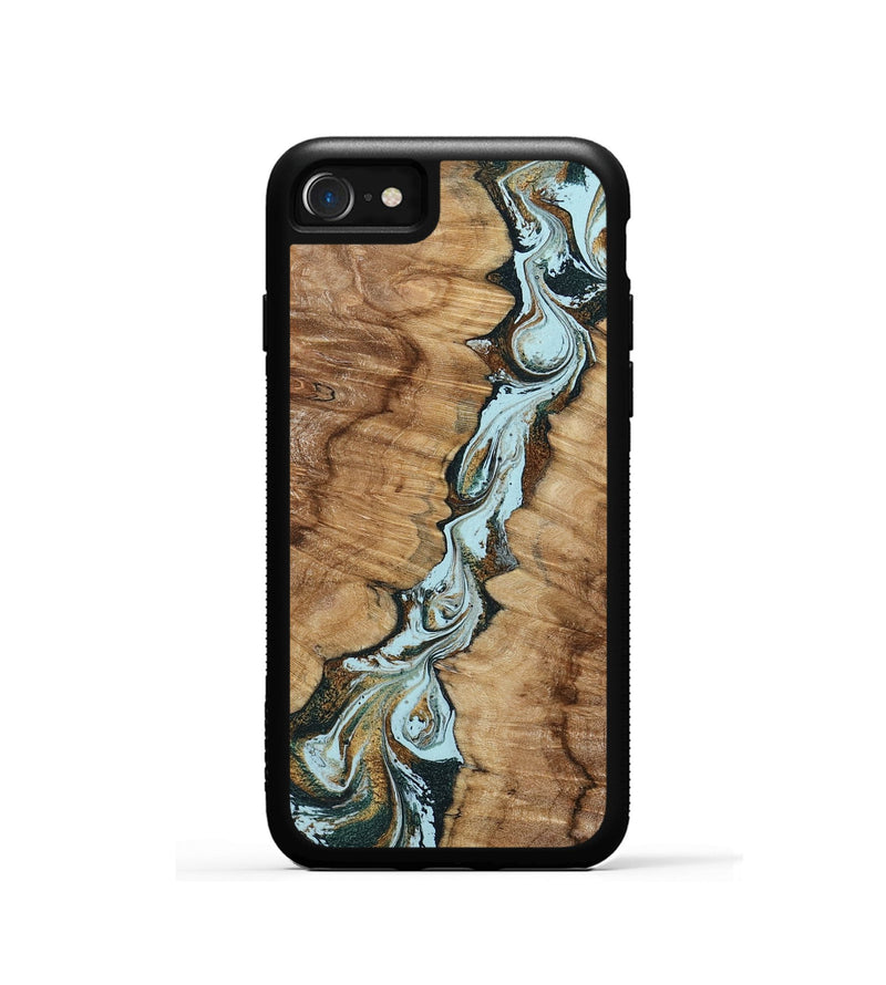 iPhone SE Wood Phone Case - Jerilyn (Teal & Gold, 799537)