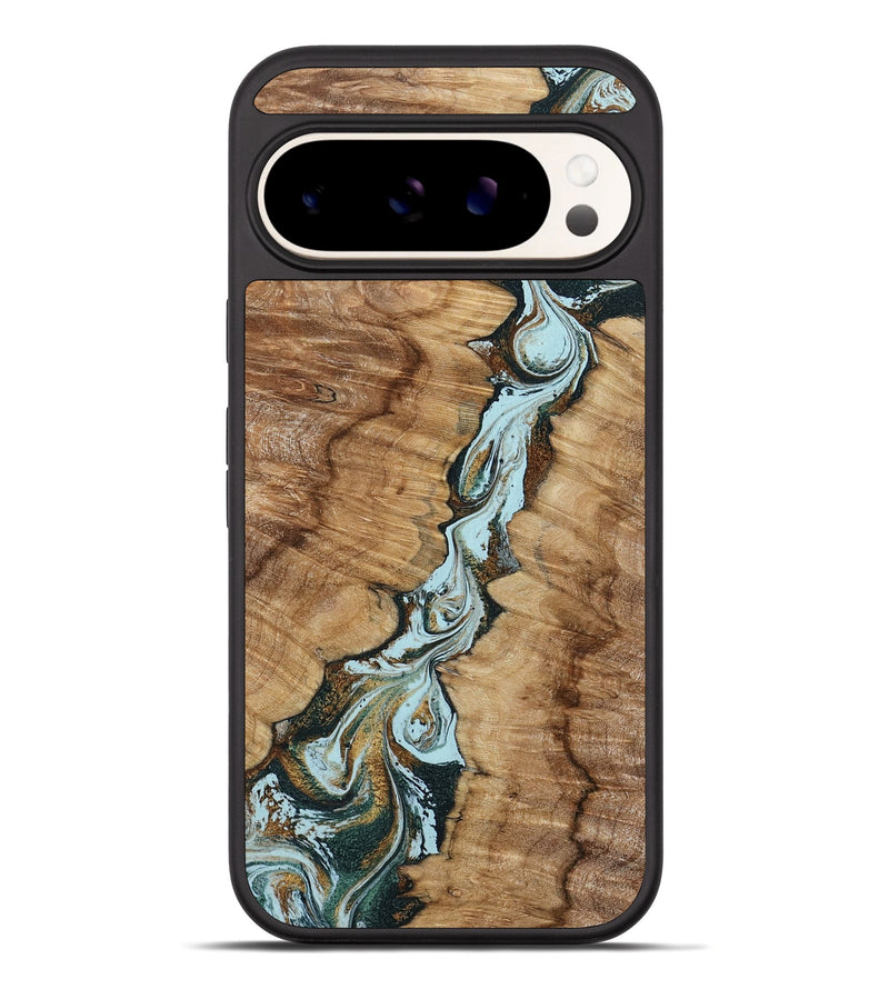 Pixel 10 Pro XL Wood Phone Case - Jerilyn (Teal & Gold, 799537)