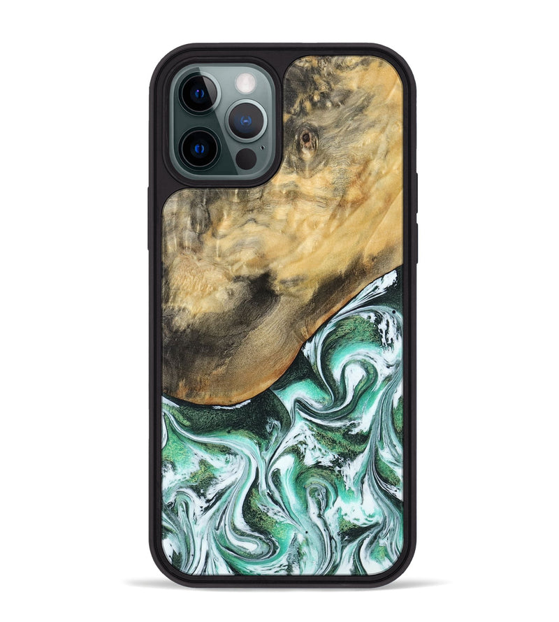 iPhone 12 Pro Max Wood Phone Case - Makala (Green, 799553)