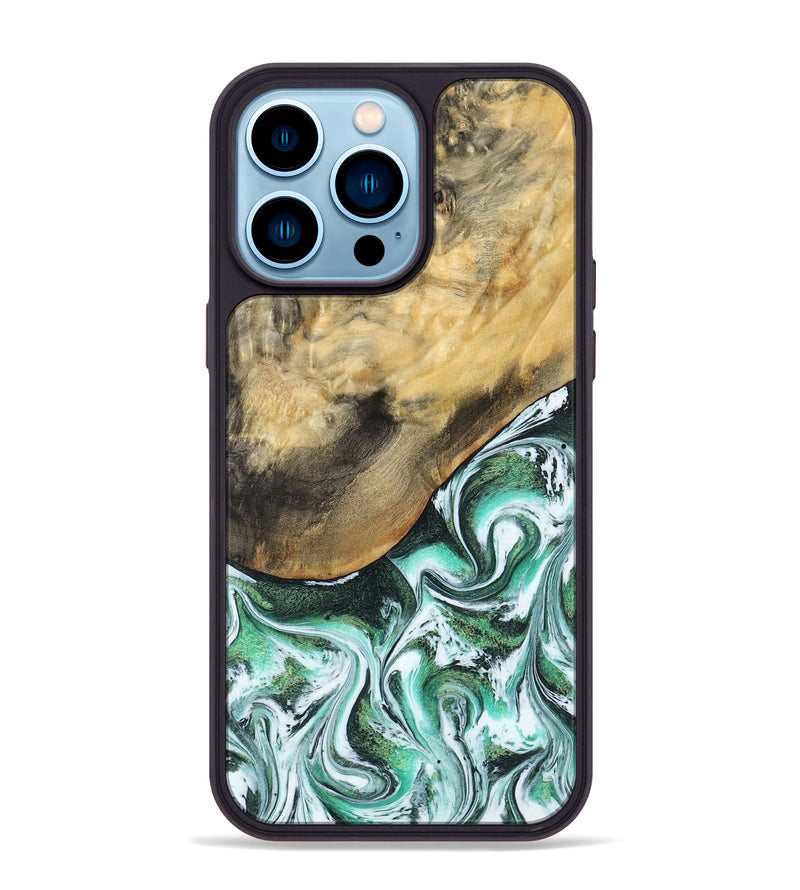 iPhone 14 Pro Max Wood Phone Case - Makala (Green, 799553)