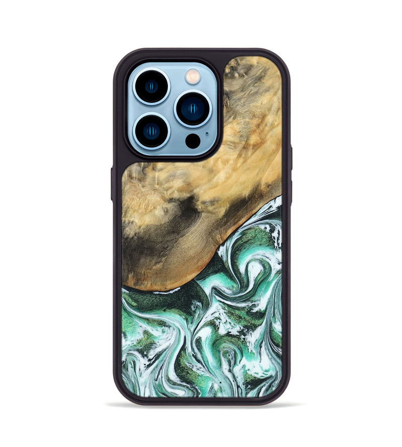 iPhone 14 Pro Wood Phone Case - Makala (Green, 799553)