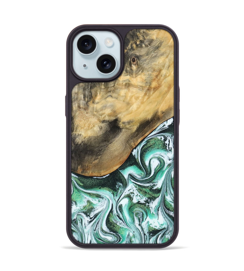 iPhone 15 Wood Phone Case - Makala (Green, 799553)