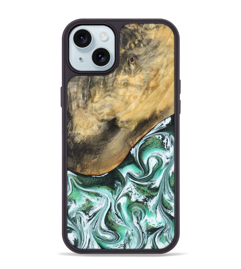 iPhone 15 Plus Wood Phone Case - Makala (Green, 799553)