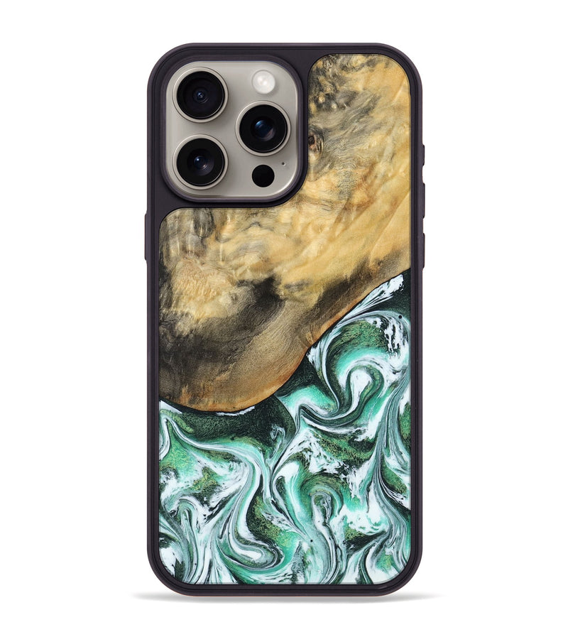 iPhone 15 Pro Max Wood Phone Case - Makala (Green, 799553)