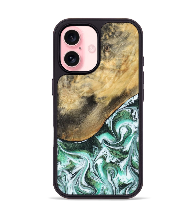 iPhone 16 Wood Phone Case - Makala (Green, 799553)