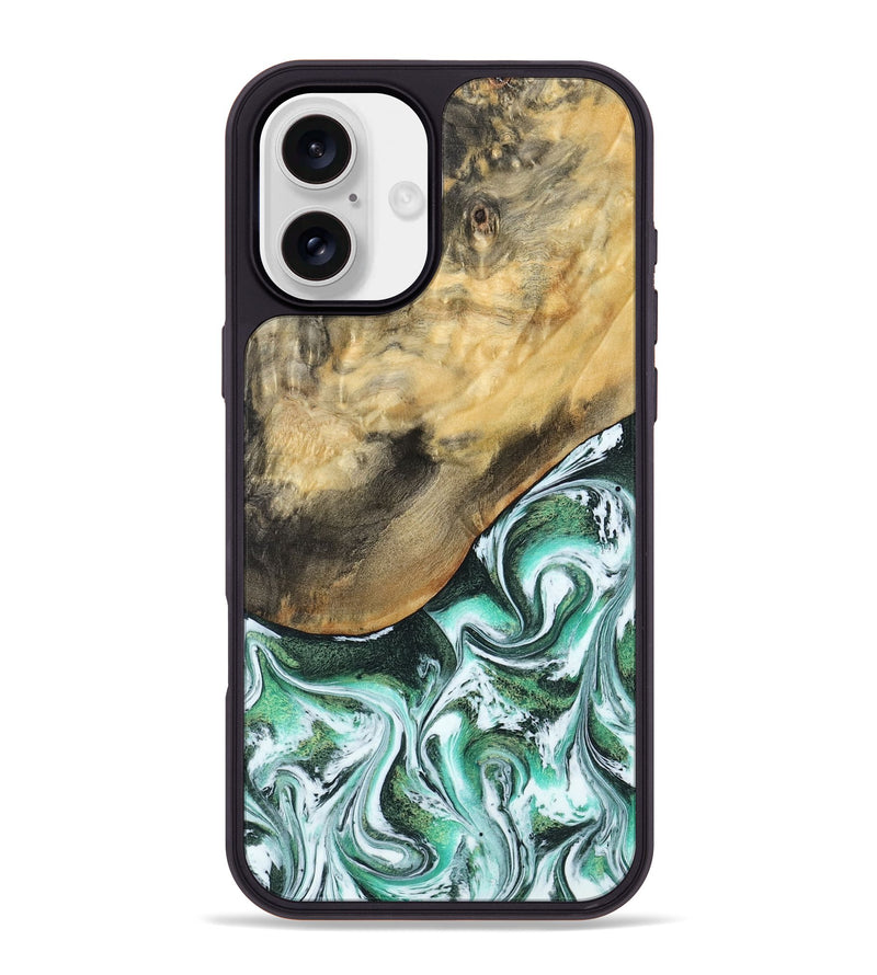 iPhone 16 Plus Wood Phone Case - Makala (Green, 799553)